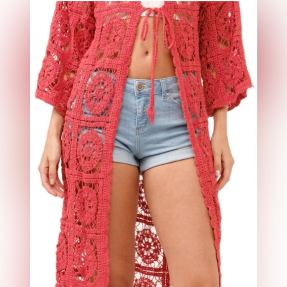 Raj Other - Raj Red Crochet Cover-Up